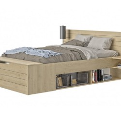 Wooden Bed with Storage Spaces (EW)5